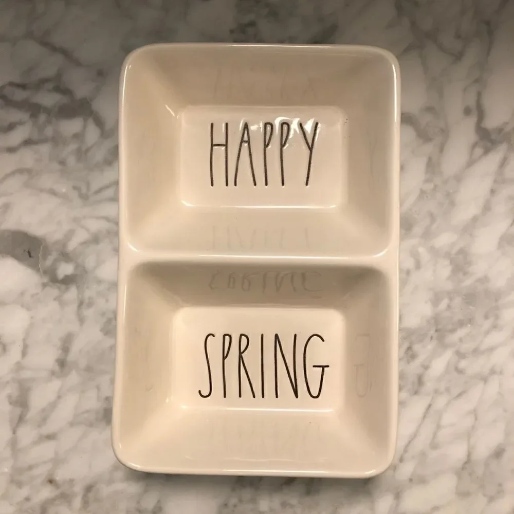 Rae Dunn Happy Spring Divided Dish